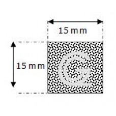 Rectangular sponge rubber cord | 15 x 15 mm| roll 50 meter
